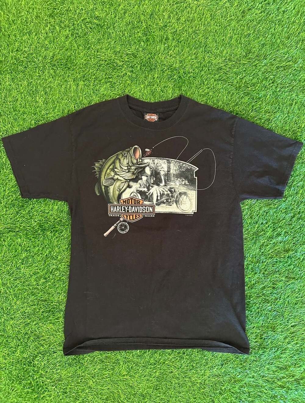 Harley-Davidson Mighty Peace Grande Prairie Alberta Canada Fishing Graphic T-Shi